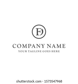 
the initials DF logo vector
