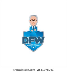 The initials DFW logo with a blue business icon on a white background