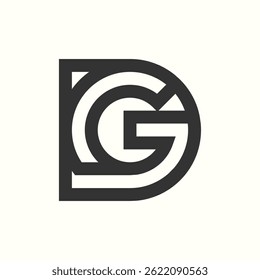 Logotipo DG ou GD inicial, utilizável para logotipos de marcas e empresas, ilustração vetorial