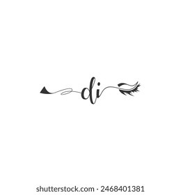 Initials DI calligraphy lettering beauty symbol