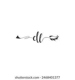 Initials DL calligraphy lettering beauty symbol