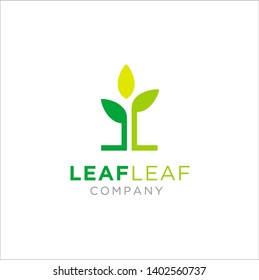 Initials double L with Leaf for Growth, Finance, or Nature Logo design