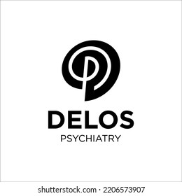Initials DP PD and brain logo vector