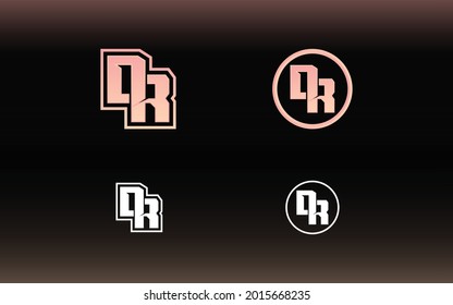 Initials DR logo with a bright color is suitable for Esports teams and others