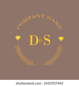 Initials DS letter monogram diamond gold company luxury