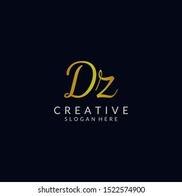 Initials Dz Logo Creative Template Sign Vector