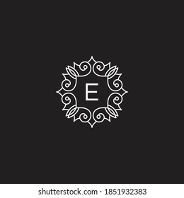 Initials e, logo template with a black style color for the company