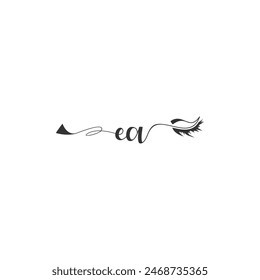 Initials EA calligraphy lettering beauty symbol