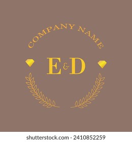 Erstmalige ED-Brief-Monogramm Diamantengold-Unternehmen Luxus