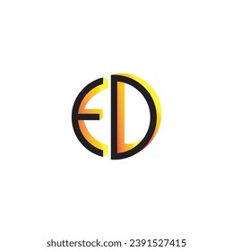 initials ED logo lettering abstract vector template design