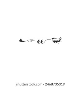 Initials EE calligraphy lettering beauty symbol