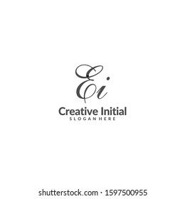 Initials Ei Logo Creative Template Sign Vector