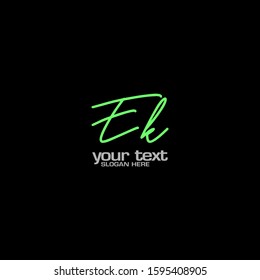 Initials Ek Logo Creative Template Sign Vector