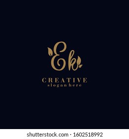 Initials Ek Logo Creative Template Sign Vector