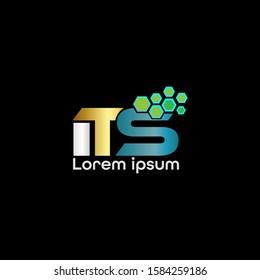 ITS Initials elegant and trendy logo on a black background, logo latter ITS