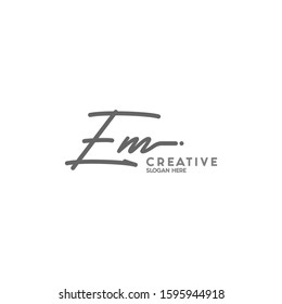 Initials Em Logo Creative Template Sign Vector