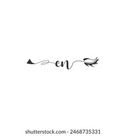 Initials EN calligraphy lettering beauty symbol