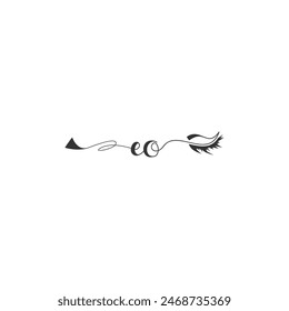 Initials EO calligraphy lettering beauty symbol