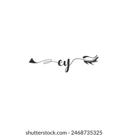 Initials EY calligraphy lettering beauty symbol
