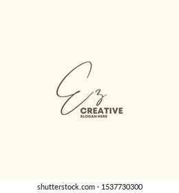 Initials Ez Logo Creative Template Sign Vector