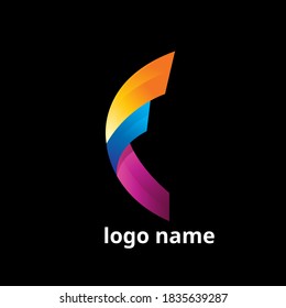 iniciales F vector de diseño de logotipo abstracto