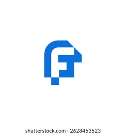 Iniciales del logotipo azul moderno
