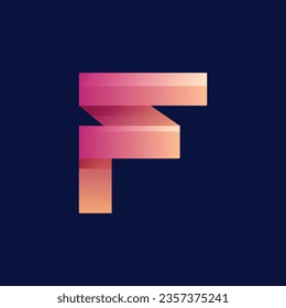 Initials F logo design gradient Initial Letter Logo