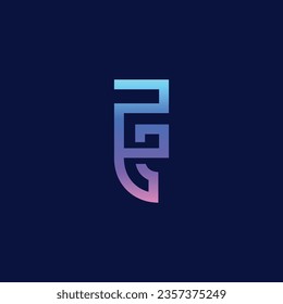 Initials F logo design gradient Initial Letter Logo