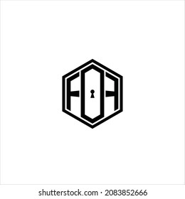 iniciales de la plantilla de puerta del vector del logotipo