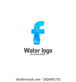 Initials F Water Drop Logo Creative Template Sign Vector