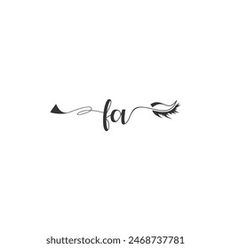 Iniciales FA caligrafía letras símbolo de belleza