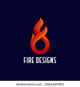 Initials FD Letters with Flames Logo Inspiration