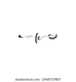 Initials FE calligraphy lettering beauty symbol