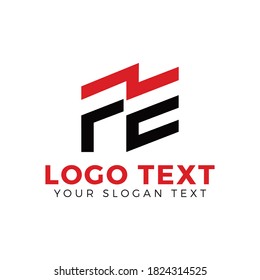 iniciales FE para el diseño del logotipo de la empresa