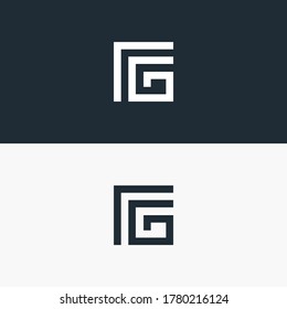 initials fg or lg monogram letters creative logo design
