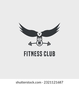 initials fitness club logo vector stock image
