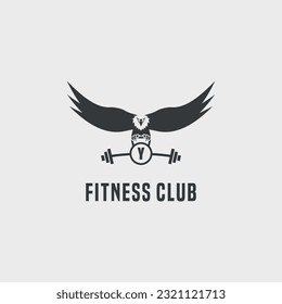 initials fitness club logo vector stock image
