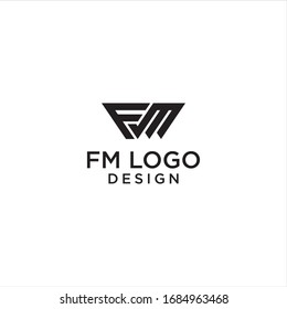 Initials FM Letter Logo Design Vector