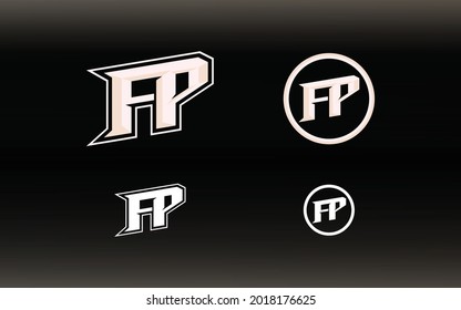 Initials FP logo with a bright color is suitable for E sports teams and others