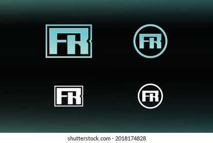 Initials FR logo with a bright color is suitable for E sports teams and others