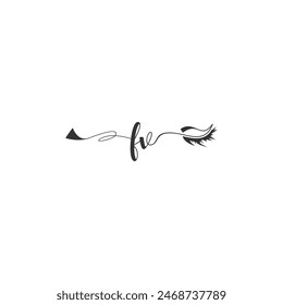 Initials FV calligraphy lettering beauty symbol