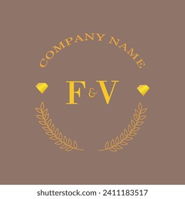 Erstmalige FV-Brief-Monogramm Diamantengold Unternehmen Luxus