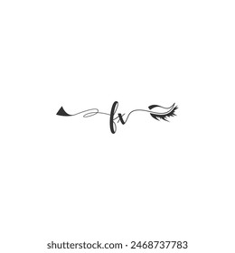 Initials FX calligraphy lettering beauty symbol