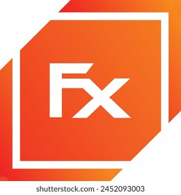 Initials FX letters logo design. FX logo template vector orange color best company best icon design. XF iconic brand logo design.  XF monogram logo design.