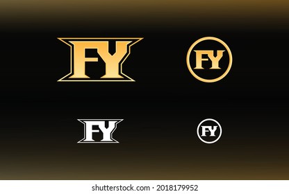 Initials FY logo with a bright color is suitable for E sports teams and others