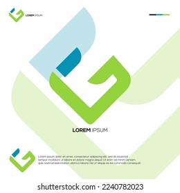 Iniciales Diseño de deportes con logotipo abstracto G