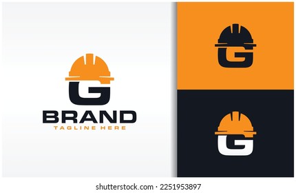 iniciales logotipo de construcción del capuchón G