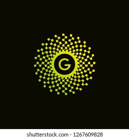 initials G , Connection icon templates , vector logo technology for business corporate , element illustration