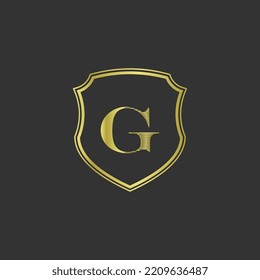 initials g elegant gold logo with border