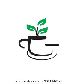 the initials g with a glass and tea flower wrapping symbolizes the tea shop with the initials g